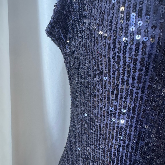 Jump Apparel Navy Blue Sequin Sleeveless Slip Dress‎ Mini size M - Picture 3 of 10